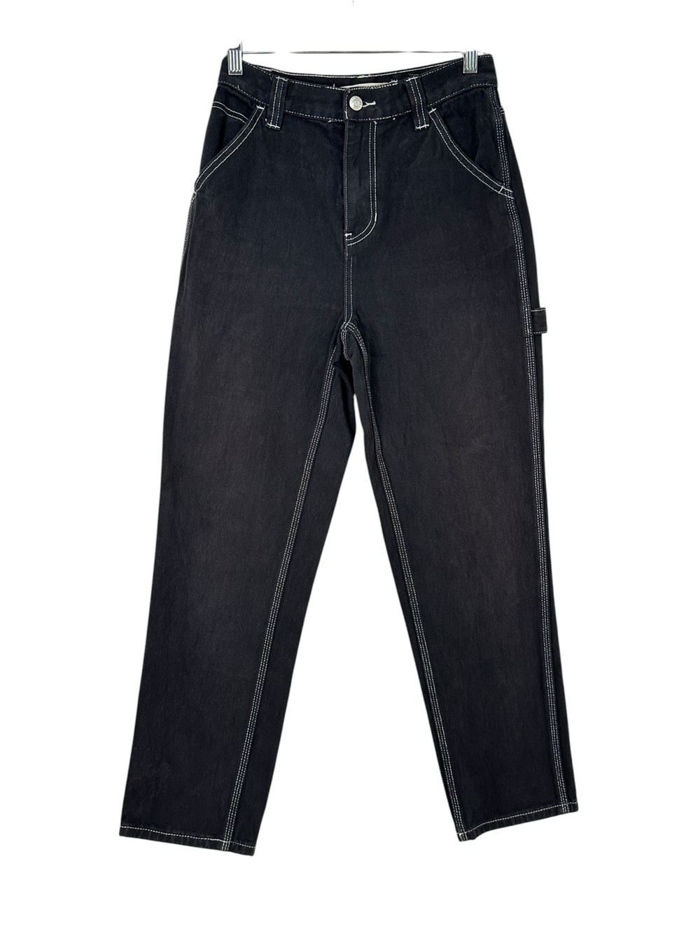PacSun Black Carpenter Jeans Size 25 Contrast Stitch Utility Baggy Y2K